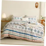 Aztec Boho Comforter Set Southwestern Beige Blue Bedding Queen Vienna