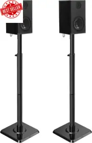 Speaker Stands Height Adjustable for Satellite & Small Bookshelf Speakers, Set o