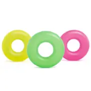 3x Intex Asst 91cm Neon Frost Inflatable Swim Tubes Rings Kids Pool/Beach Float