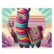 Puzzle 500-Piece Sassy Llama Vintage Style Art Print
