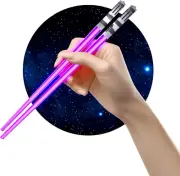 Chop Sabers Light up Lightsaber Chopsticks, 1 Pair, Purple