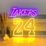 Los Angeles Lakers 24 Flex LED 13"x13" Neon Sign Light Lamp Beer Bar Wall Decor