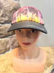 NWT Sunshine On My Mind Trucker Hat Cap Snap Back Summer Faux Leather Mesh
