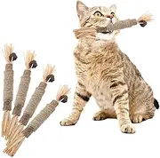LUPAPA Catnip Stick Molar Stick Clean Teeth Cat Bite Toy Stick Chew Cat Stick Bite-Resistant Chew Stick 4 Pack