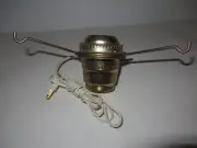 Brass Electric Burner With 6ft. White Cord for Aladdin Lamps W/ 10" spider ring