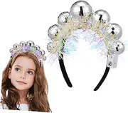 [SHERCHPRY] Happy Christmas Headwear Disco Theme Headband for Women Girls Party Supplies Vintage Retro Disco Ball Headwear