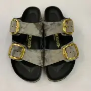 Birkenstock New w/ Box Arizona Big Buckle Rivet Taupe Velvet Exquisite Regular