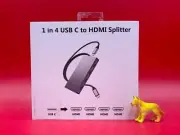 4XEM 1:4 USB C to HDMI Splitter 4XUSBCHUB09 ❤️️✅❤️️ NEW! SEALED INSIDE! ❤️️✅❤️️