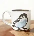 Ceramic KL Pottery Ceramic Bird Design Mug Handmade signed Unique!