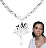 [Generic] Tree Necklace | Stainless Steel tree of life Pendant Necklace,Fashion Life Tree Necklace - Unisex Fashion Accessory, Silver Simple Tree Pendant For Men And Women
