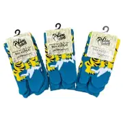 3 Pairs - V-Toe Flip Flop Tabi Socks Tiger Pattern Crew
