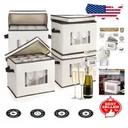 Glassware Storage Box Set - Foldable, Easy to Clean with Lift-off Lid
