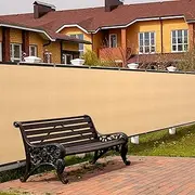 SPORTYOUTH 3ft x 50ft Fence Privacy Screen, Sand Heavy Duty Windscreen with Grommets, Deck Fencing Mesh Fabric Shade Cover for Outdoor Wall Garden Backyard Patio Porch Balcony Apartment