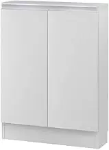 Iwatsuki (IWATSUKI) Storage Shelf with Door to Order Made in 1cm Units Within Width 17.7-47.2 inches (45-120 cm), White Wood, Width 21.7 inches (55 cm), Depth 7.6 inches (19.4 cm), Height 31.5