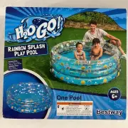 H2O GO! Rainbow Splash Inflatable Kid's Play Pool 59"x21" (118 gallon) Ages 6+