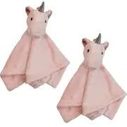 2x Urban Unicorn 31x31cm Comforter Baby/Infant Cuddle Blanket w/ Plush Toy Pink