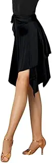 [Z&X] Women's Latin Salsa Tango Dance Skirt Hip Scarf Smooth Swing Irregular Dancewear Ballroom Dance Dresses for Practice