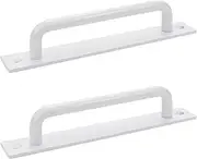 Semetall 2Pcs Barn Door Handles,6.3" Hole Center Aluminum Door Handle Pull for Cupboard Cabinet Wardrobe Drawer,White