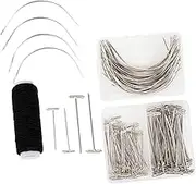 NUOBESTY Essential Hair Accessories Set T-pin Wig Needles Blocking Pins Stainless Steel for DIY Hair Styling