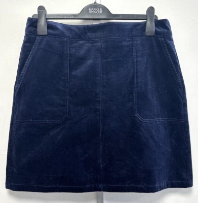 NEW! Boden UK14R Eu42R US10R navy blue jumbo corduroy A-line shorter lined skirt