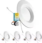 5/6 Inch Recessed Lighting LED Can Lights, 5 Color Options 2700K/3000K/3500K/400