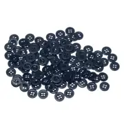 100pcs Resin Sewing Buttons 15/32" Round Flat 4-Hole Craft Buttons, Navy Blue