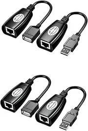 ARTIBETTER 2pcs USB Network Cable Extender USB Adapter Network Extender Ethernet Cable Network Adapter USB Extension Adapter Ethernet Adapter Black