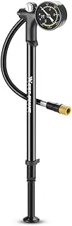 MEFESE Portable High Pressure Bike FrontFork Pump Rear Suspension Tire Pump Aluminum Alloy Bike Tire Inflator with Gauge Cycle Accessory