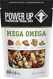 Power Up Premium Trail Mix - Mega Omega Trail Mix 14oz, Gluten Free, Vegan, Non-GMO