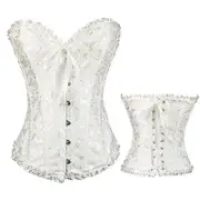 Corsets For Women Gothic Bustier Corset Top, Halloween Women's Bustiers Corsets White L