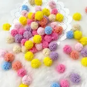Macaron Mix 15mm Mini Pom Poms Soft Tulle Miniature Craft Doll Making Hair Craft
