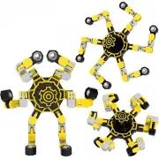 Spinner, Transformable Fingertip Gyro, Stress Relief, (Yellow One Pack)