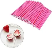 IMIKEYA 100pcs Food Grade Paper Lollipop Sticks Sturdy Cake Sticks for DIY Craft Projects Birthday Party Treats and Cookie Making Rosy