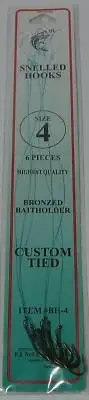 DOLPHIN Snelled Baitholder Hooks BH-4 (6PK) Size 4 (6 Packages)
