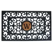 150011830W Rubber Monogram Doormat, 18" x 30" (Letter W)