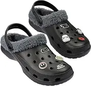 Disney Star Wars Mens Winter Clogs, Garden Clogs with Removable Pins, Fleece Lining