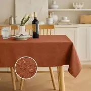 Water Resistant Faux Linen Tablecloths for 4 Foot Rectangle Tables, Waterproof