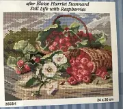 needlepoin tapestry gobelin canvas only 24x30 cm Raspberries