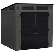 Suncast Modernist Resin Storage Shed Outdoor Garden Store Cabin 7x7FT Peppercorn