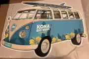 KONA BIG WAVE LIQUID ALOHA VW SURF BUS 21x29 Metal Beer Sign Wall Van Tin Tacker