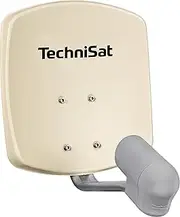 TechniSat SATMAN 45 Satellite Dish for 2 Participants (45 cm Small Satellite System - Complete Set with Wall Mount and UNYSAT Twin LNB) Beige