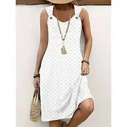 Women's Long Dress Maxi Dress Casual Dress A Line Dress Elegant Stylish Casual Vacation Daily Date Regular Fit Plain Sleeveless Crew Neck White Summer Spring
