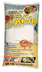 Zoo Med White Hermit Crab Sand Natural Calcium Carbonate Substrate 5-lb - 2 Pack