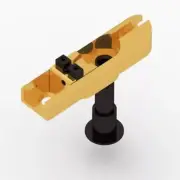 NEW Hipshot Triple Lock-Down Single Bass Bridge, Small Groove, Short Tube - GOLD
