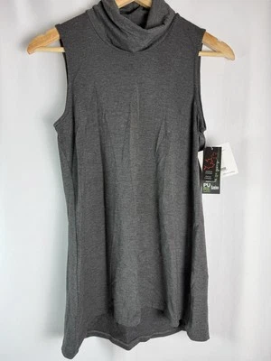 Pure Essence Womens Sleevless Turtle Neck Shirt Dark Gray Xsmall NWT