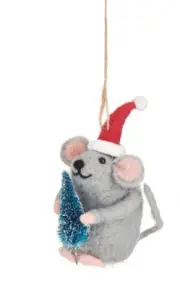 Sass & Belle Festive Gifting Mouse Tree Felt Christmas Hanging Decoration Fun