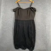 City Chic Dress Womens Medium Plus Black Pencil Crochet Evening Cocktail NEW