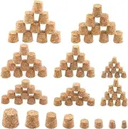Keadic 120 Pcs 8 Sizes Wooden Tapered Cork Plug Assortment Set Soft Wood Wine Bottle Corks Stoppers Replacement for Wine And Beer