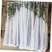 Chiffon Sheer Backdrop Curtain for Wedding, Parties Tulle Arch 10ft x 7ft White