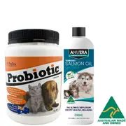 Bundle and Save 10% - ANUERA Complete Health Pack for Pets 1kg Probiotic + 500ml Salmon Oil